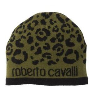 NWOT Roberto Cavalli Printed Wool Blend Beanie